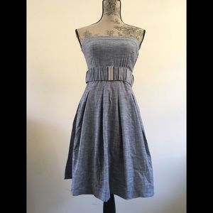 NWT strapless chambray dress w/ matching belt